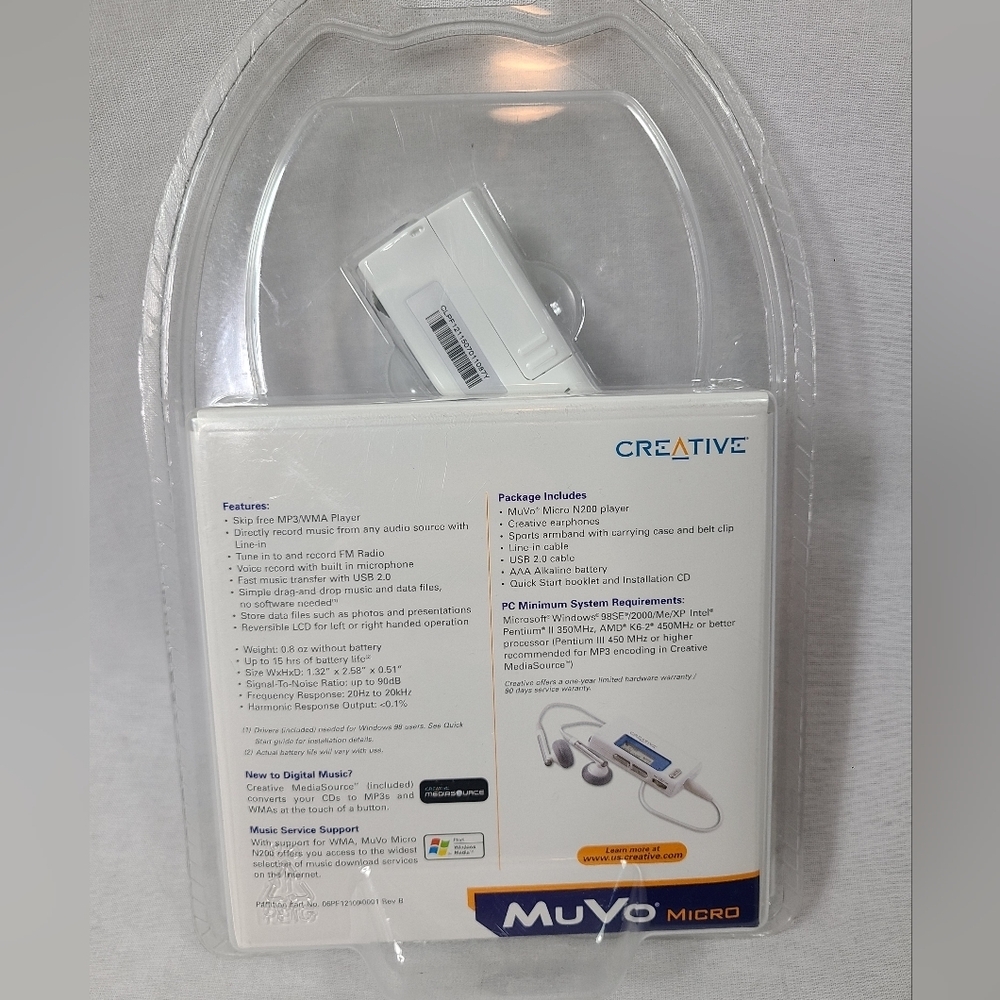 Creative MuVo Micro N200 256 MB MP3 Player White- BRAND NEW SEALED - Picture 3 of 5
